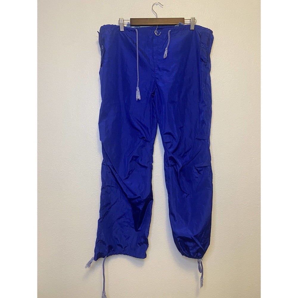 Blue Womens Size Small Parachute Pants with‎ drawstring waistband and ankles